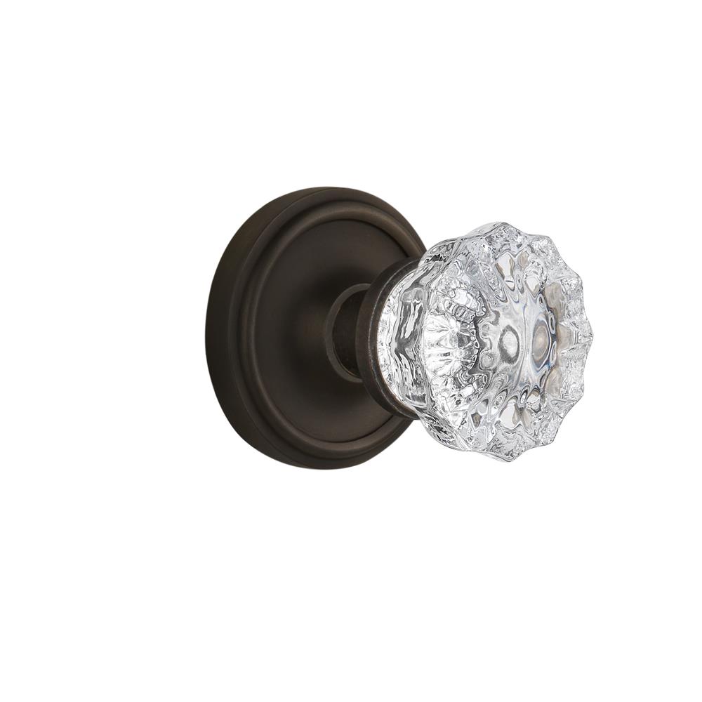 Nostalgic Warehouse CLACRY Privacy Knob Classic Rosette with Crystal Knob in Oil